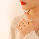 Vintage Fashion White Seashell Ring – Stylish Gifts — 1