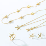 Starfish White Zirconium Necklace Women's S925 – Jewelry Gift Ideas — 2