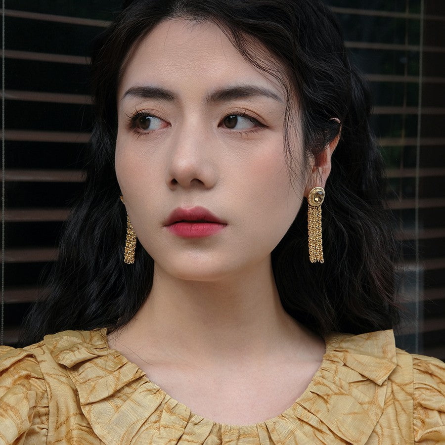 Tassel Retro Silver Pin Earrings Women – Gifts for Her — 1