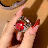 Fashionable Simple Elegant Inlaid Ruby Full Diamond – Beauty Gifts — 2
