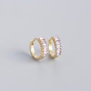Women's Inlaid Cubic Zirconia Sterling Silver Stud – Gifts for Her — 16