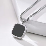 Stainless Steel Epoxy Black Square Pendant Men's – Jewelry Gift Ideas — 2