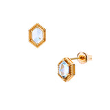Small And Simple Retro Sky Blue Topaz Stud Earrings – Gifts for Her — 6
