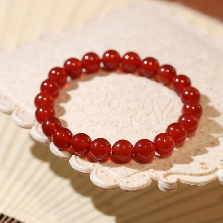 Men's And Women's Fashion Single Circle Red Agate – Stylish Gifts — 1