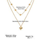 Double-layer Heart Pendant Fine Chain Necklace – Jewelry Gift Ideas — 7