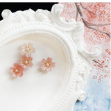 Mini Asymmetric Cherry Blossom Earrings 925 Sterling – Stylish Gifts — 2