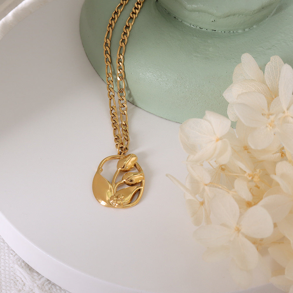 French Ins Cold Wind Retro Jewelry Tulip Pendant – Jewelry Gift Ideas — 1