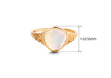 Vintage Carved Personality Shell White Crystal Ring – Gifts for Her — 1