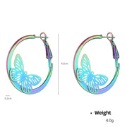 Colorful Metal Holographic Hoop Earrings Female Y2g – Gifts for Her — 3