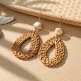 Vintage Wood Drop Shape Earrings – Stylish Gifts — 3