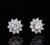 Mosang Couple Sun Flower Earrings Single Diamond – Gifts for Couples — 2