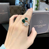 Fashion Women's Malachite Green Zircon Ring – Stylish Gifts — 4