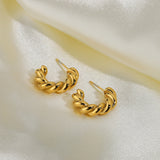 Ladies Twist Spiral Hoop Earrings 18K Gold Plated – Useful Gifts — 5