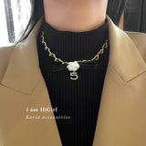 Fashion Braided Leather Chain Camellia Diamond – Jewelry Gift Ideas — 3