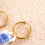 Vintage Hand Painted Blue And White Ceramic Beaded – Stylish Gifts — 14