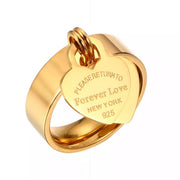 Men's And Women's Fashion Letters Peach Heart Ring – Stylish Gifts — 10