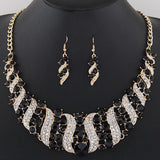 Metal Spiral Diamond Necklace Earring Set – Jewelry Gift Ideas — 2