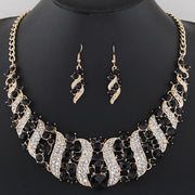 Metal Spiral Diamond Necklace Earring Set – Jewelry Gift Ideas — 2