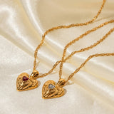 Alloy Heart-shaped Necklace With Diamond Fashion INS – Stylish Gifts — 4