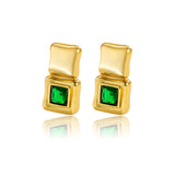 Square Geometric Stainless Steel Inlaid Zircon Stud – Stylish Gifts — 5