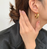 Hollow Crescent Shaped Hollow Earrings – Birthday Gifts — 1
