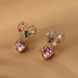 Retro Love Color Zircon Earrings – Gifts for Couples — 1