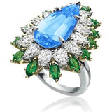Electroplating Inlaid Blue Zircon Ring European – Stylish Gifts — 2