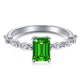 High Carbon Diamond Sapphire Green Ring – Small Gift Ideas — 15