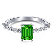 High Carbon Diamond Sapphire Green Ring – Small Gift Ideas — 15