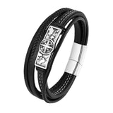 Men's Bracelet Stainless Steel Leather – Jewelry Gift Ideas — 3