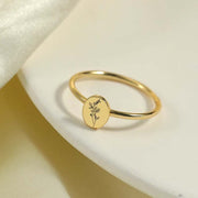 Fashion New Carved Birthday Flower Ring – Stylish Gifts — 7
