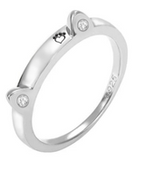 Silver Plated Diamond Bone Ring Pet Name Custom – Gifts for Pet Lovers — 3