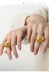 18K Gold Non-fading Chubby Ball Ring For Women – Gifts for Her — 8