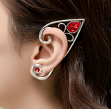 Fairy Ear Cuff Earring Red Crystal Stone Elf Ear – Jewelry Gift Ideas — 3