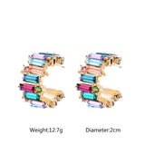 C Letter Color Diamond Stud Earrings For Women – Gifts for Her — 5