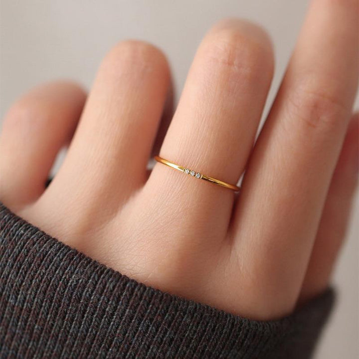 Non-fading Diamond In The Debris Japanese Ring Simple – Surprise Gifts — 1