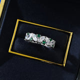 Oval Cluster Ring Synthetic Green Spinel Diamond – Useful Gifts — 6