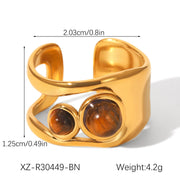 18K Gold Stainless Steel Square Inlaid Closed Ring No – Everyday Gifts — 8