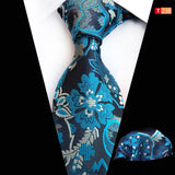 Pocket Square Tie Two-piece Set Polyester Jacquard – Surprise Gifts — 12