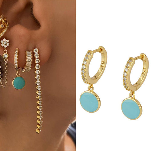 Creative Color Painted Ring Ear Clip Retro – Stylish Gifts — 2