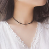 Simple Black Glass Crystal Stone Necklace – Jewelry Gift Ideas — 1