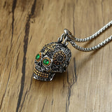 Titanium Steel Ghost Head Pendant Men's Green Eye – Jewelry Gift Ideas — 6