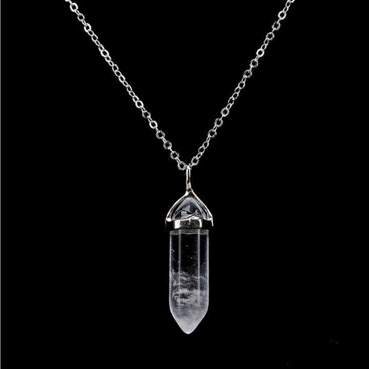 Natural Stone Hexagon Prism Crystal Pendant – Jewelry Gift Ideas — 1
