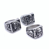 Retro Death Gothic Style Rose Skull Men's Titanium – Stylish Gifts — 8
