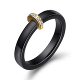 Ceramic Microset Zircon Black And White Ring – Birthday Gifts — 3