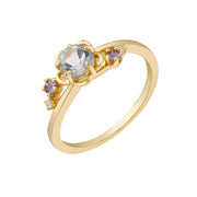 Natural Sky Blue Topaz Flower Ring – Unique Gift Ideas — 4