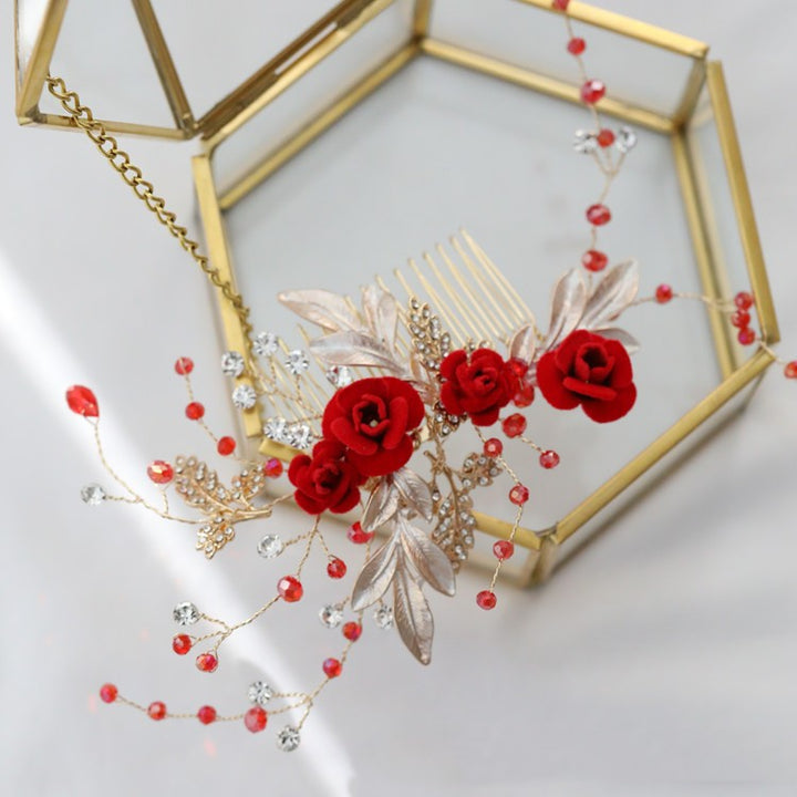 Bridal Antique Red Hair Accessories – Stylish Gifts — 1