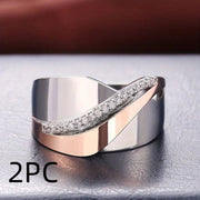 Electroplating Two-color Diamond-studded Ring – Holiday Gift Ideas — 3
