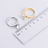 Fashion Women's Four Prong Diamond Stainless Steel – Stylish Gifts — 6