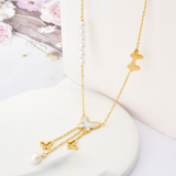 Double-layer Necklace Smooth Tassel Pendant – Jewelry Gift Ideas — 4